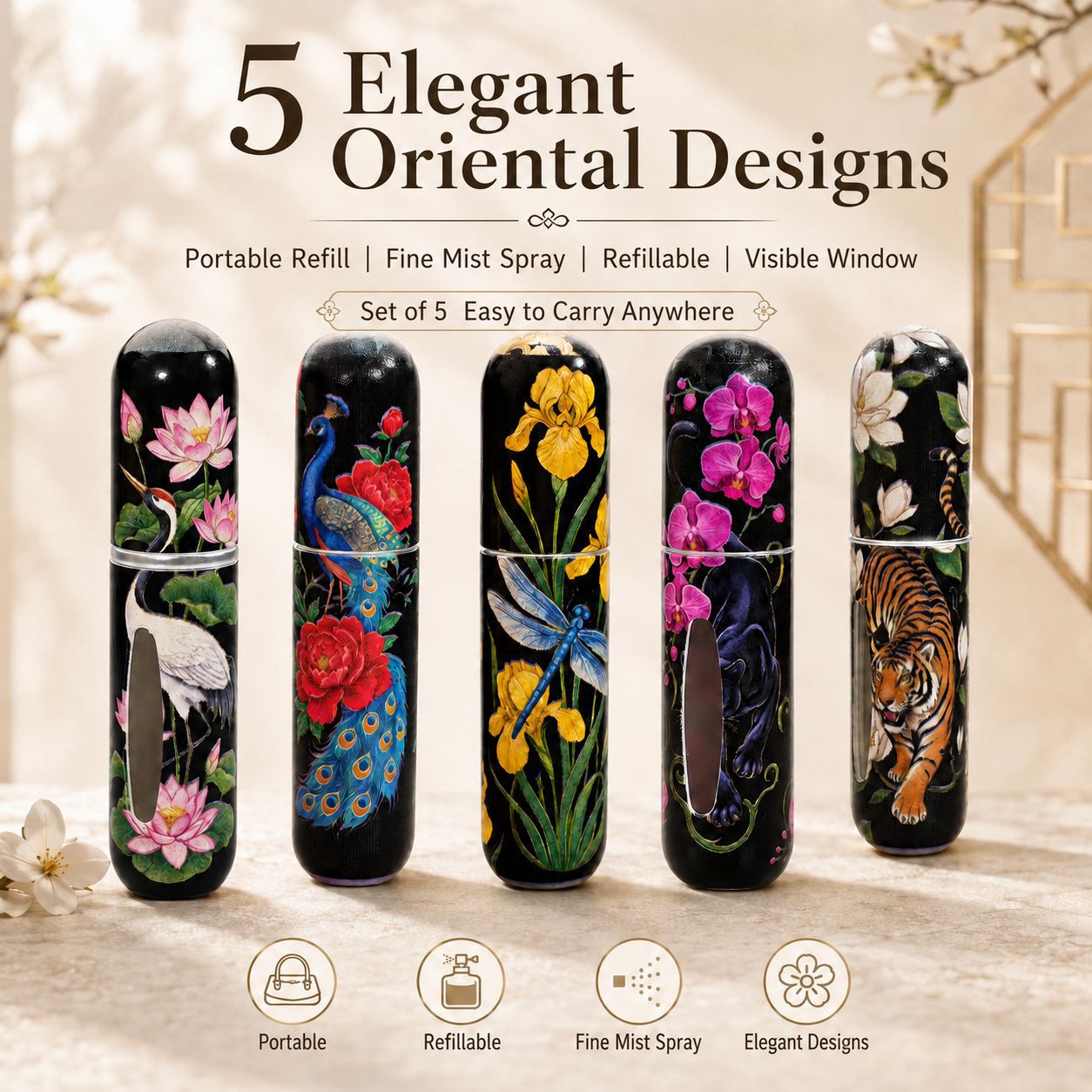 Perfume Fragrance Direct - 5pcs Flower and Bird Secret Realm